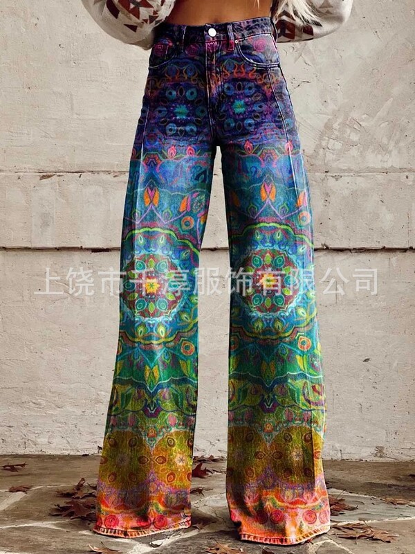 スポット卸売人気独立系サイト Xiyin AliExpress ヨーロッパとアメリカの貿易大きいサイズの女性のカジュアルパンツ薄い模造ジーンズ|undefined