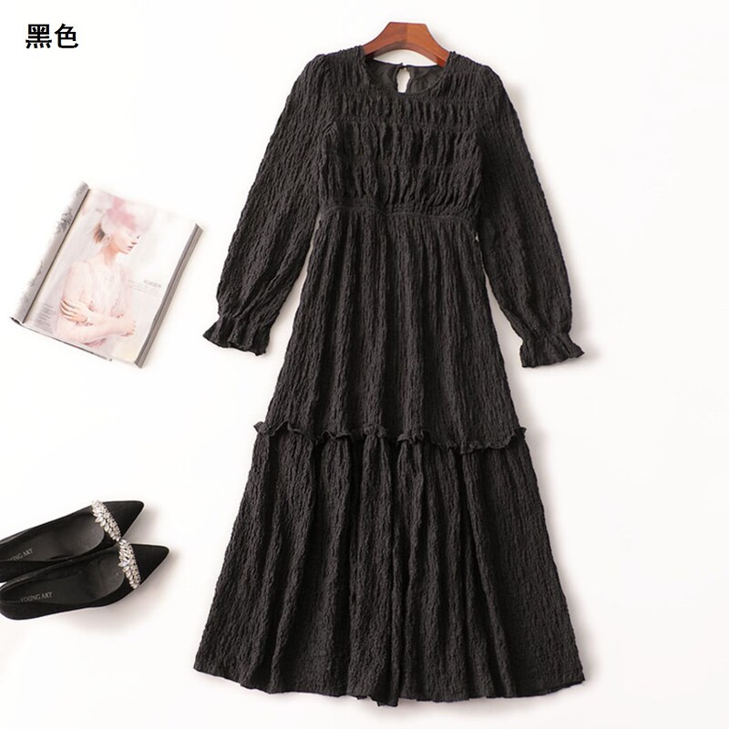 409755 Autumn Long-Sleeve Extended Dress Shenzhen Mingwei Wholesale Quality Women's Clothing Clearance Sale