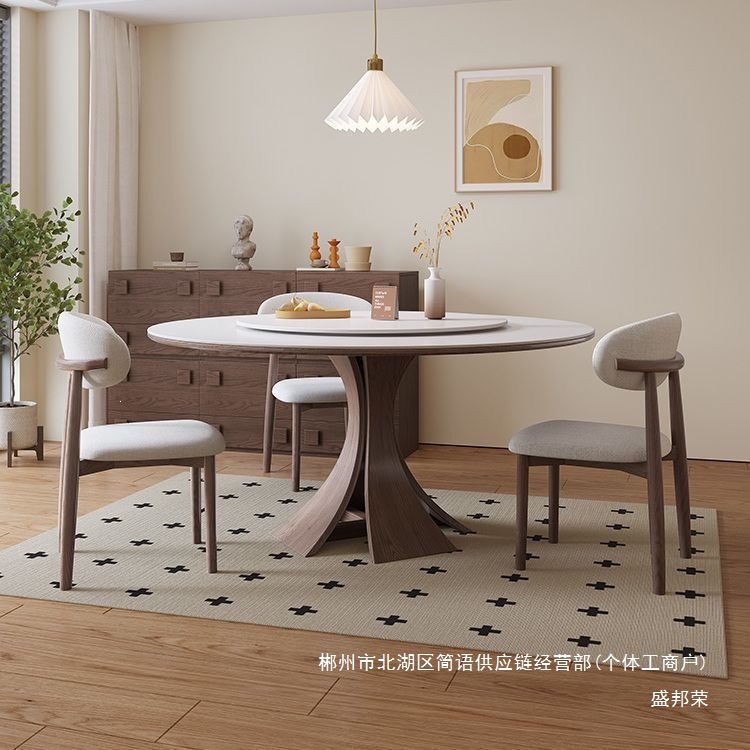 Fábrica directa 2026 nuevo estilo medieval madera sólida mesa de comedor de tabla de roca doméstica pequeña mesa de comedor moderna simple restaurante