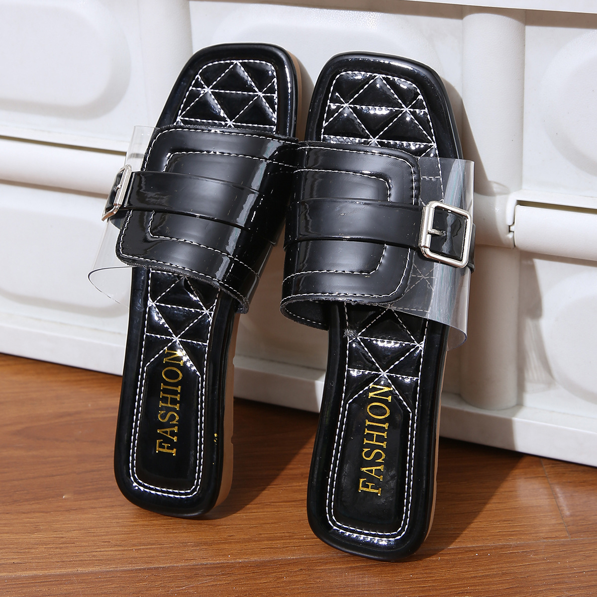 Women's Casual Solid Color Square Toe Slides Slippers display picture 9