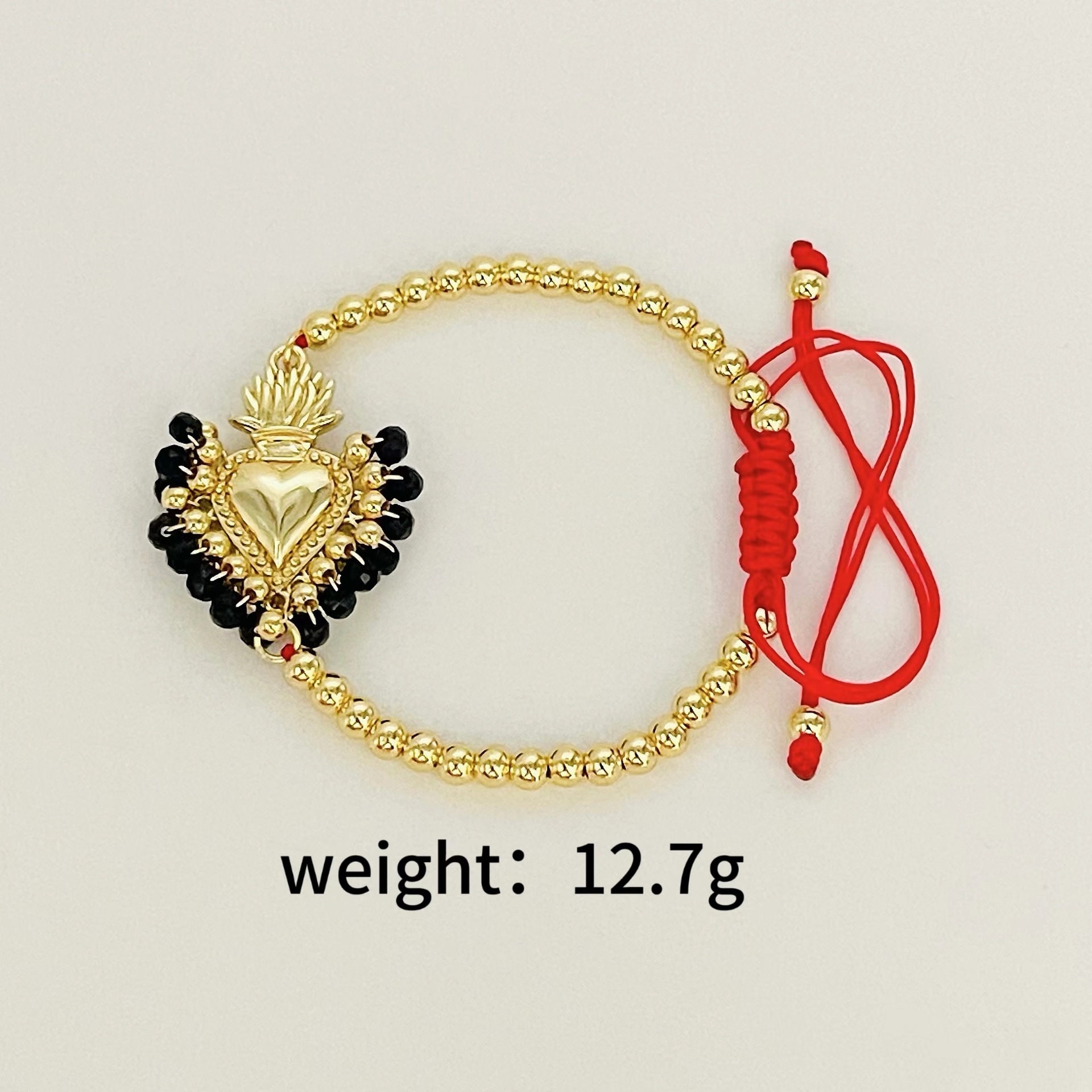 Waves, Heart Shape Pattern Copper Beaded Waves Heart Shape Bracelets