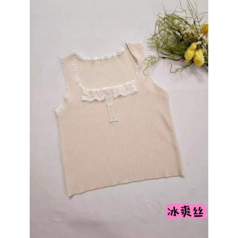 Small summer lace base tank top