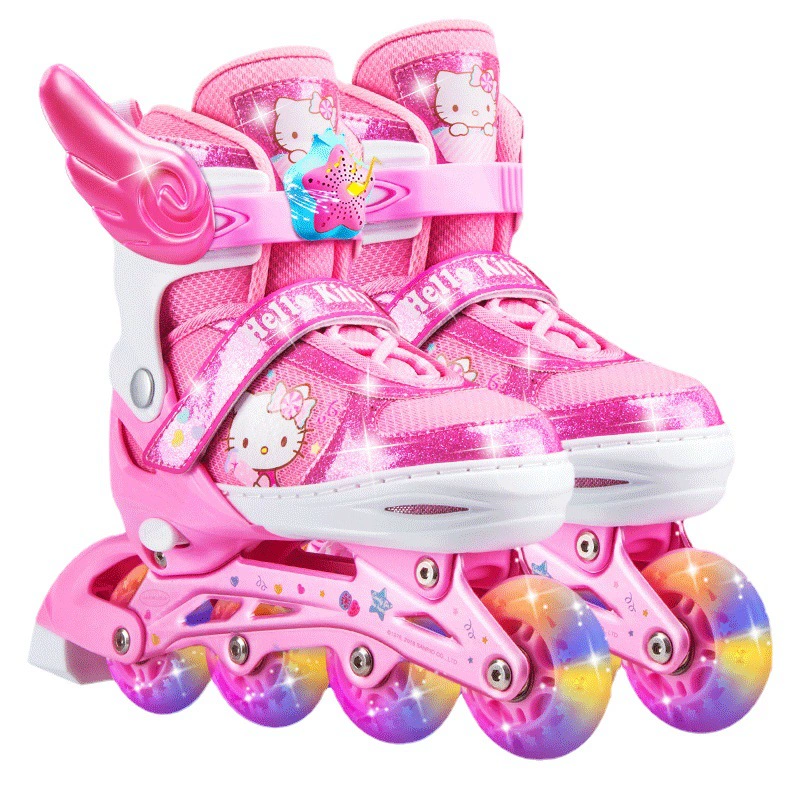 Hello Kitty, детские роликовые коньки, набор для начинающих, полный комплект, подарок на день рождения