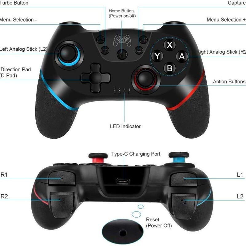 私模包胶Switch无线蓝牙游戏手柄 带震动六轴体感 switch PRO手柄|undefined