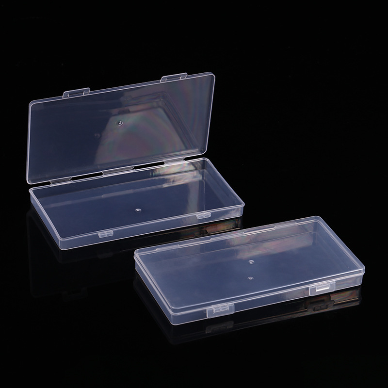PP带盖双扣长方形零件配件锁盒空盒口罩盒文具收纳盒透明收纳盒
