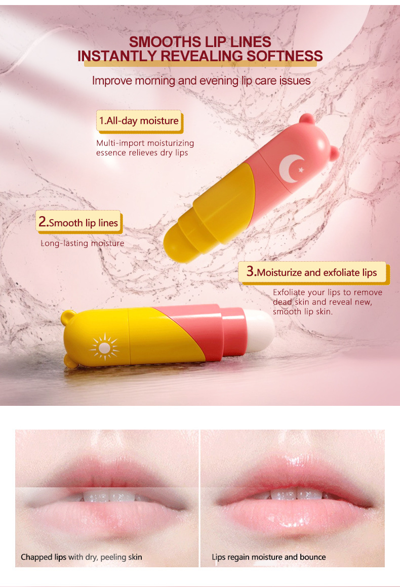 PCU Autumn/Winter Edition Heart-shaped Double-Head Moisturizing Lipstick, Heart-shaped Moisturizing Vaseline Anti-Cracking Healthy Children's Lipstick undefined