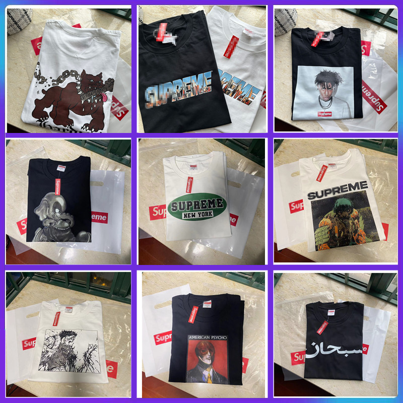 In-Stock European and American Street Rapper Popular Letter Pure Cotton Crew Neck Tee Unisex Short Sleeve Casual T-Shirt Trendy