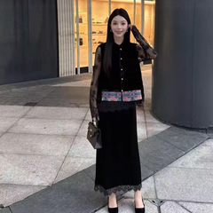 双面双穿2025秋款奢华新中式人丝蜀锦宋锦马甲上衣真丝丝绒坎肩