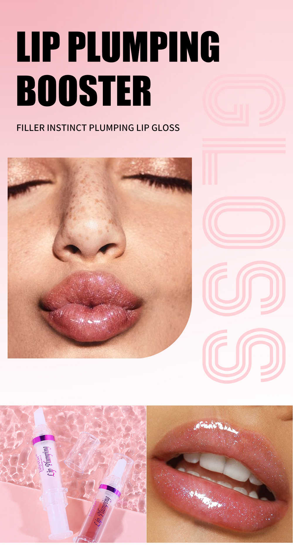 Julystar Pearl Lip Gloss Brightening Lip Gloss that is not easily stained with water, lustrous and pouty lip gloss undefined