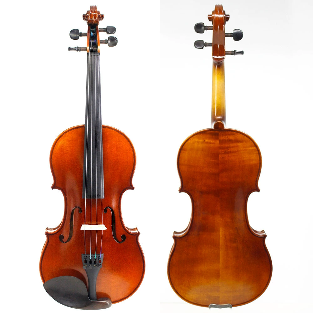 缪丝 Old violin naturally air-dried, patterned maple back, case and shoulder rest, solid wood violin for beginners' grade examination