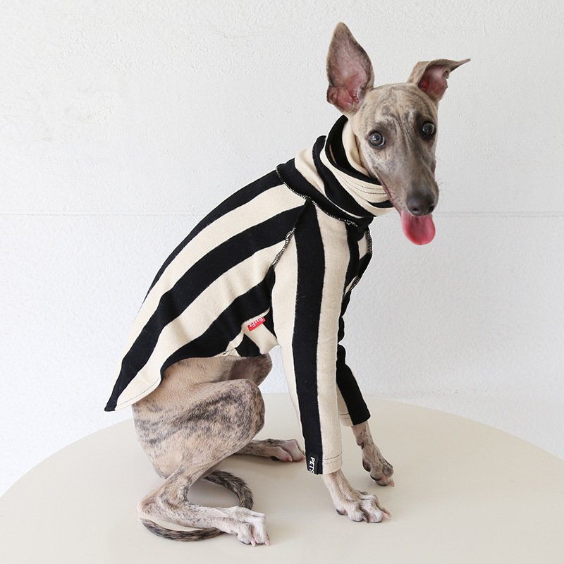 Petstyle 米兰条纹暖绒衫 意大利小灵缇惠比特宠物衣服跨境亚马逊|undefined