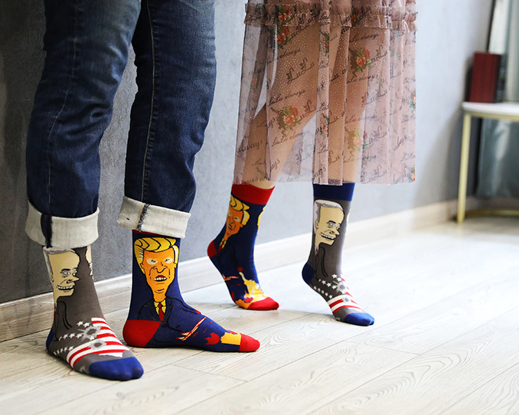 Unisex Casual Portrait Abstract Cotton Printing Crew Socks A Pair display picture 3