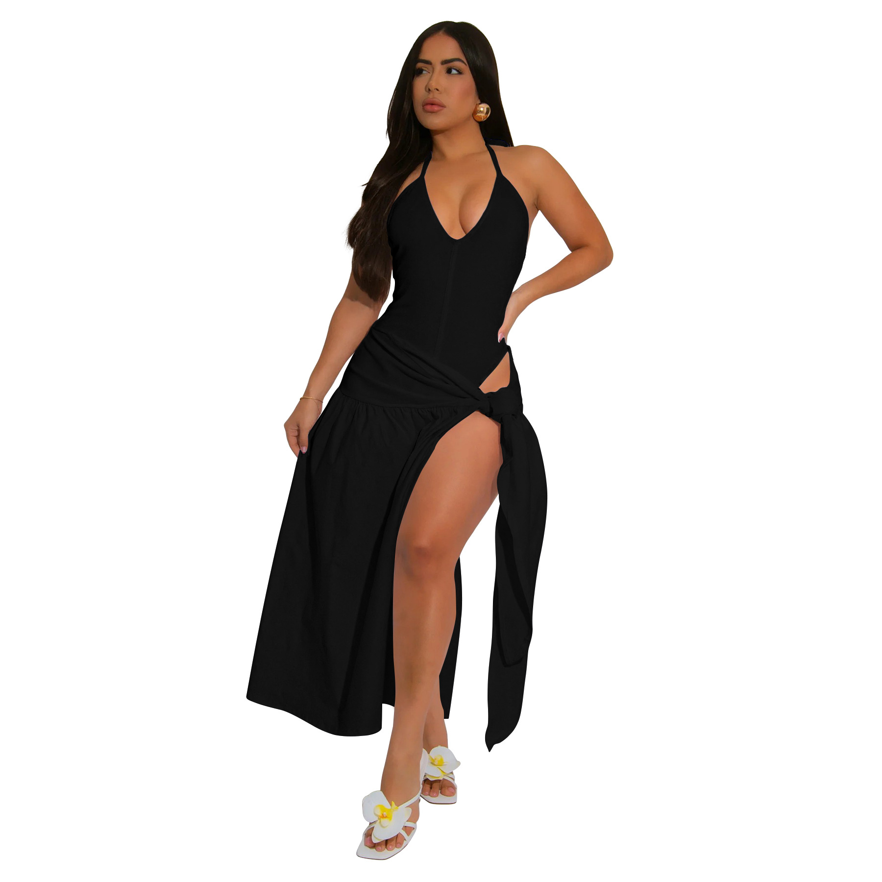 284g Weight Sleeveless Sleeve Length Polyester Fabric Type Skirt Co-ord Set Sets Type 2 Pieces Set Quantity Holiday, Street Occasion Strap Neckline Slim Fit Type Solid Color Pattern Summer Season Women's Gender Streetwear Style Holiday Street Women's Streetwear Solid Color Polyester Skirt Co-ord Set Skirt Sets 60