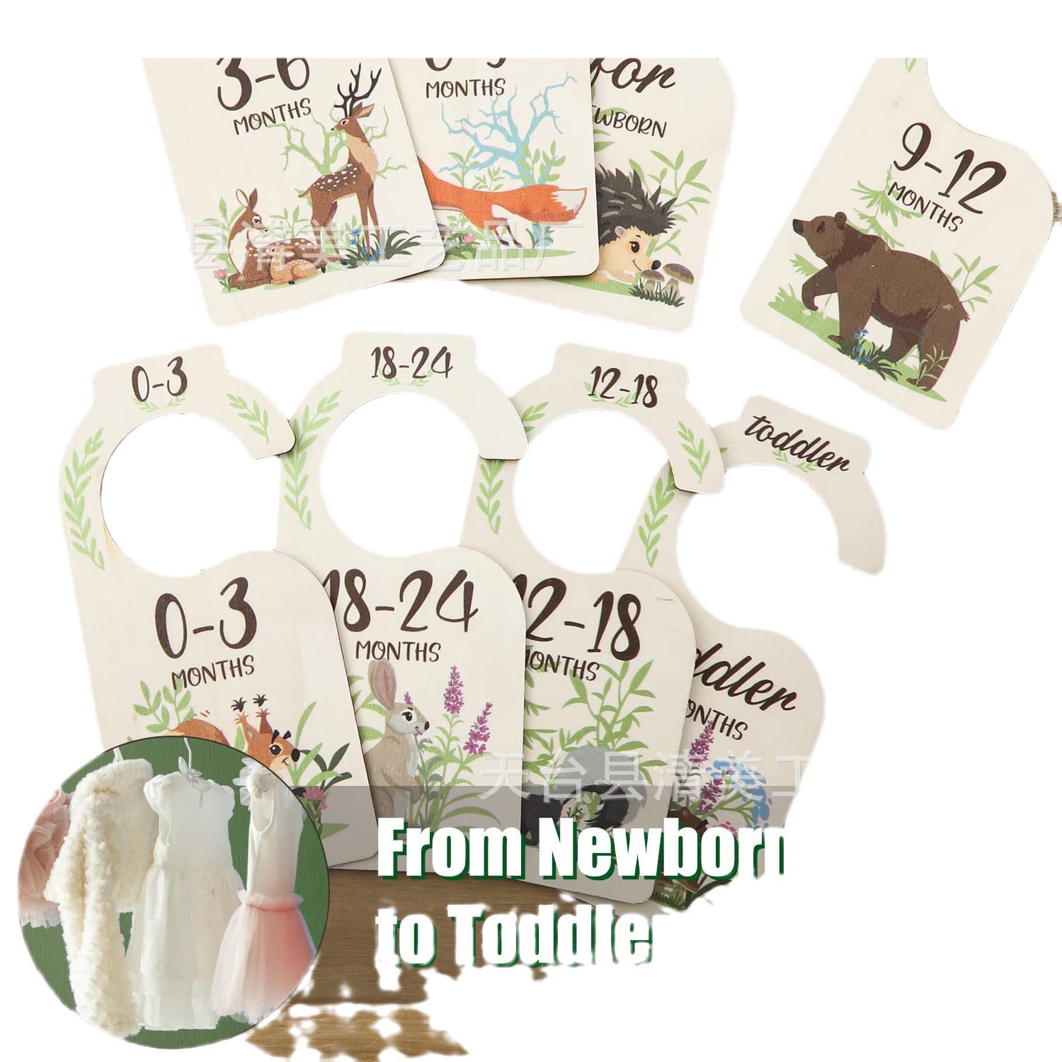 De madera de doble cara de impresión de la ropa de partición armario tamaño de la Junta de partición bebé armario de partición nuevo regalo de la madre