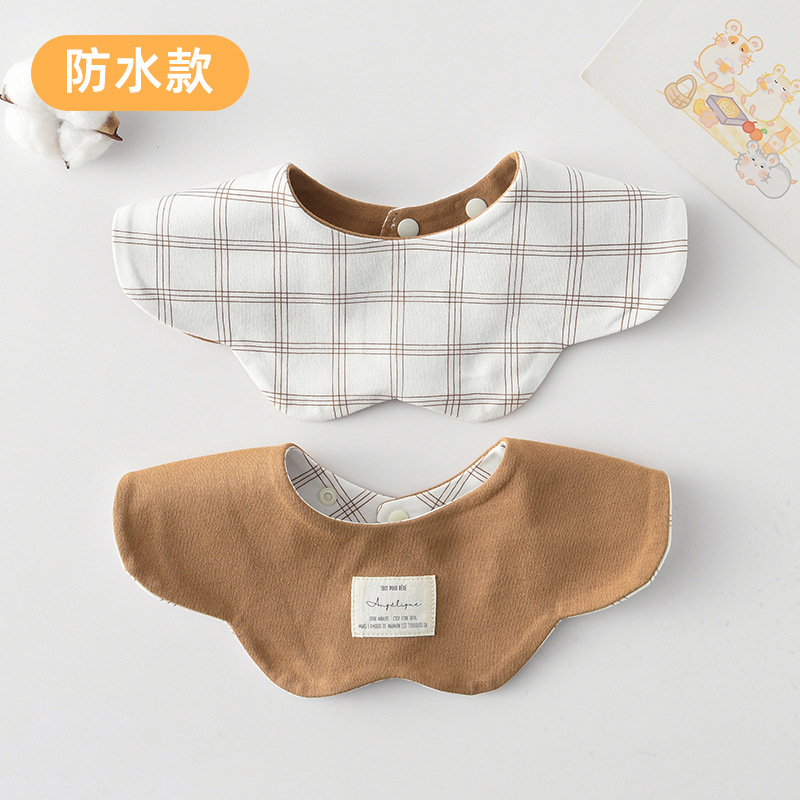 【방수 면 양면】라인 격자 + 커피색