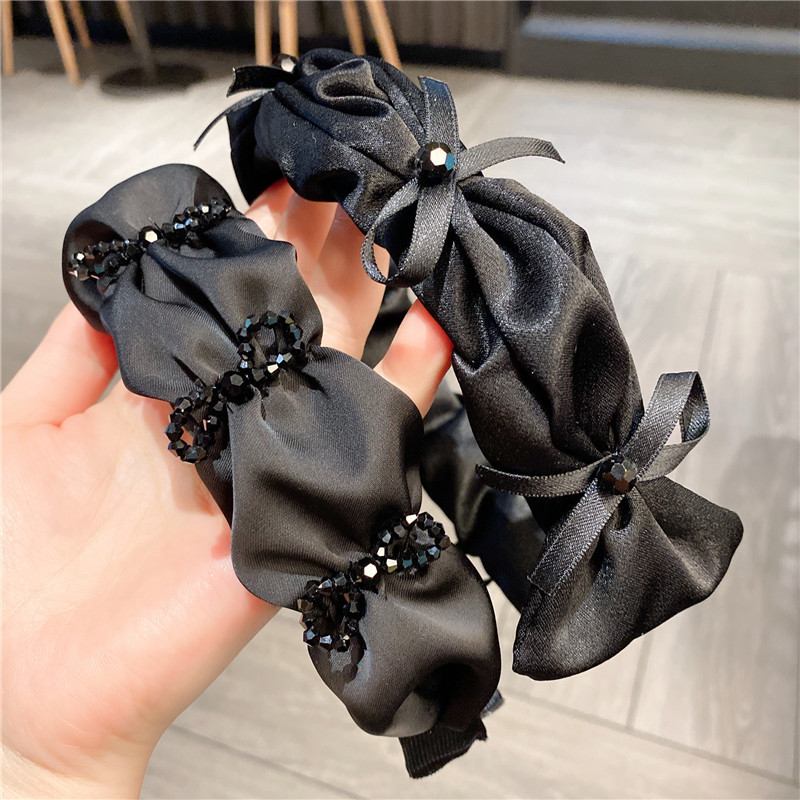 Women's Elegant Simple Style Bow Knot Artificial Crystal Cloth Hair Band display picture 3