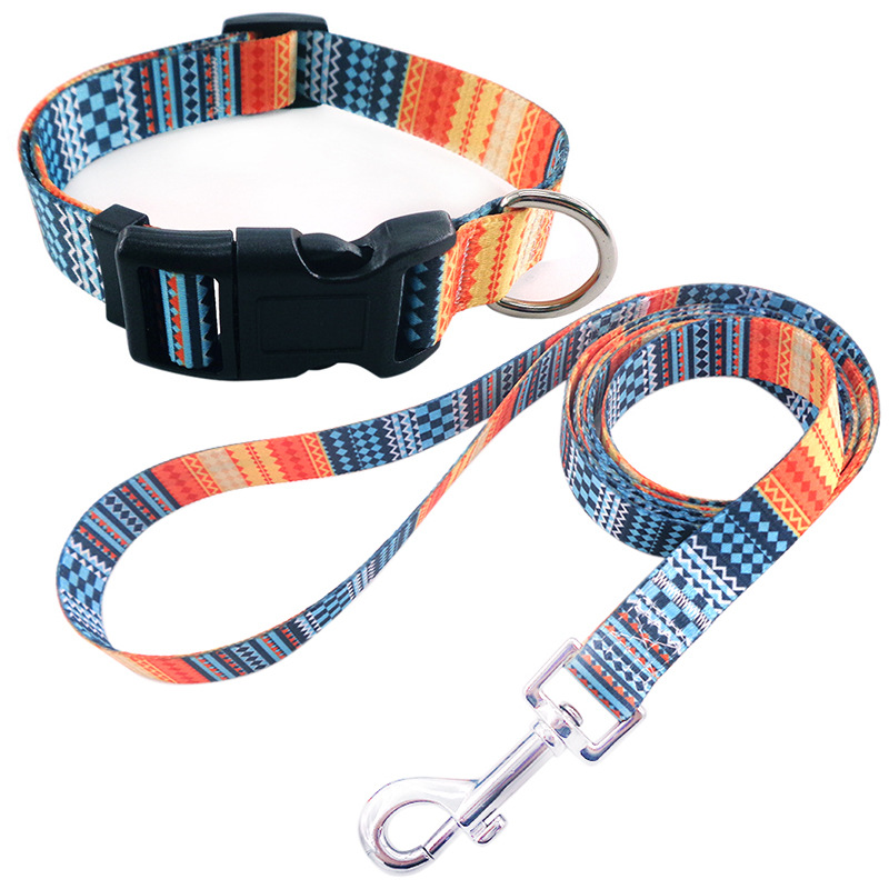 Productos para mascotas impresos perros collares de tracción conjunto de cuerda de tracción Boemia comercio exterior perros anillos de moda accesorios para mascotas
