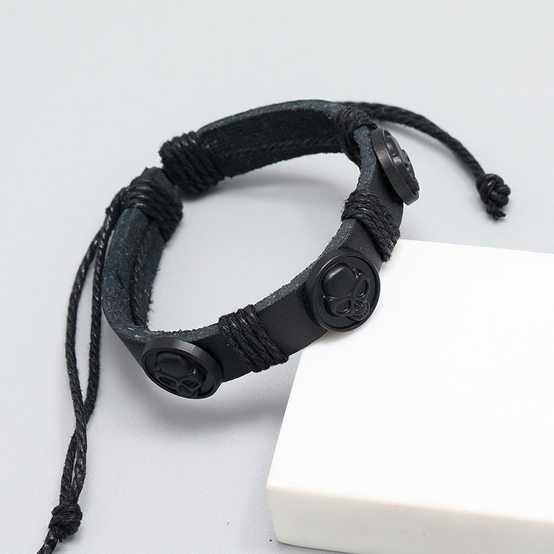 personality fashion black skull bracelet wholesale jewelry