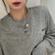 Internet Celebrity Titanium Steel No Falling Square Brand Coin Necklace Jewelry Women's Ins Niche Design Cold Style Men's Woolen Chain