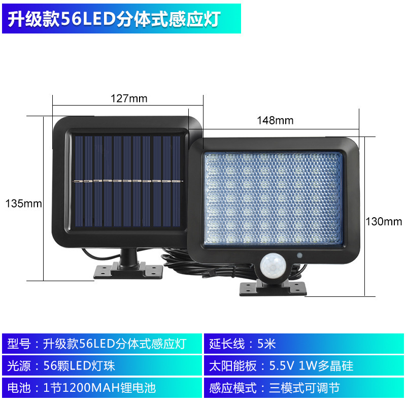 Nuevas luces solares, luces de jardín al aire libre, súper brillantes rurales, alta potencia, iluminación de inducción para el hogar impermeable interior, farola
