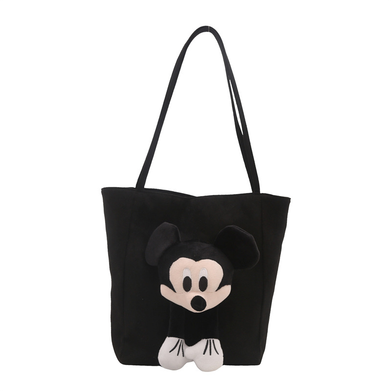 Bolso de hombro de moda simple de dibujos animados para mujeres 2024 invierno nuevo estilo coreano de gran capacidad lindo bolso de nylon