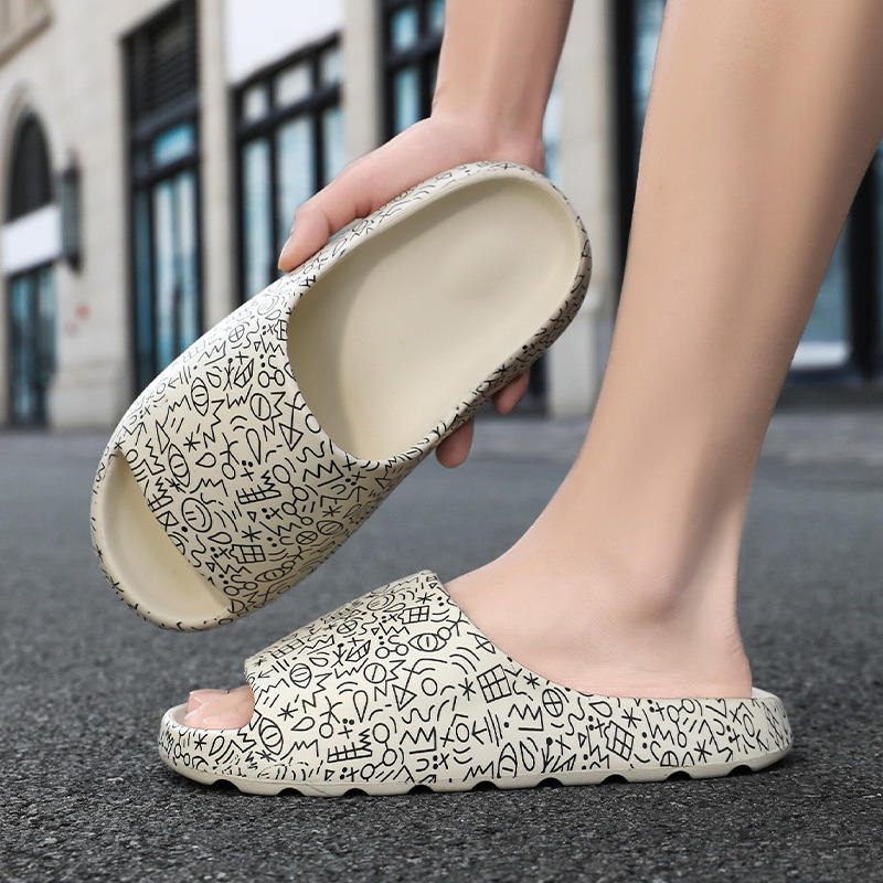 Cross-border 49 tallas grandes verano nuevas zapatillas deportivas pintadas plataforma interior y exterior playa eva zapatillas de un solo carácter zapatos de hombre