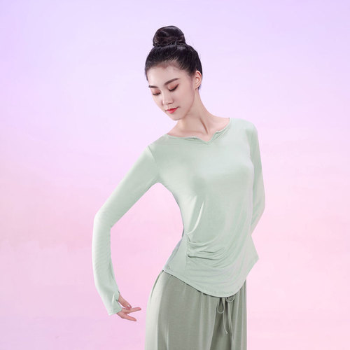 Dance Practice Top for Women, Long Sleeve, Chinese Classical Dance Costume, Physical Training Clothing, Dancing, Latin Spring and Autumn