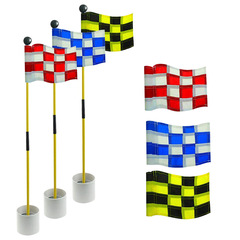Golf green flag, checkered green flag, golf tournament flag, tour event accessories