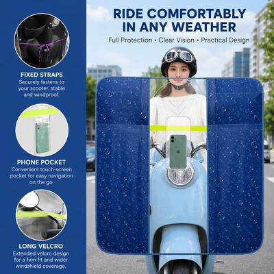 and rainproof front cover for commuting — Motorcycle front windshield