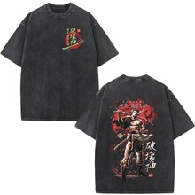 Japanese Anime Black Clover Washed T Shirt Yami Sukehiro Dou