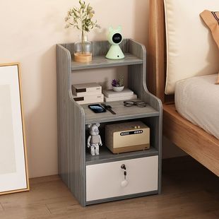Bedside Table Bedroom Home Simple Modern Simple Storage Locker with Lock Small Storage Rack Mini Cabinet Free Shipping