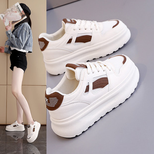 Thick-soled small white shoes women's 2025 spring and autumn new heightening muffin shoes Joker casual skate shoes explosions KT-263