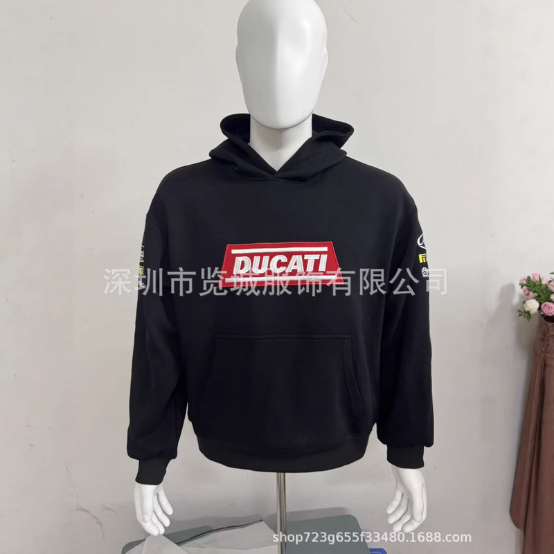 Cross-Border European and American Best-Selling Ducati Embroidered Hooded Sweatshirt for Men and Women, Loose-Fitting Hoodie, Autumn and Winter Embroidered Sweatshirt Customization Cross-Border European and American Best-Selling Ducati Embroidered Hooded Sweatshirt for Men and Women, Loose-Fitting Hoodie, Autumn and Winter Embroidered Sweatshirt Customization