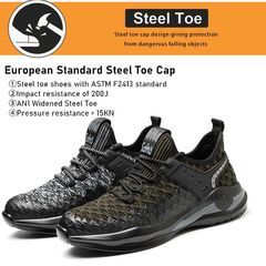 Seasonal Flyweave Shoe Factory Wholesale Men's Safety Work Shoes with Steel Toe Protection, Anti-Puncture, Large Size