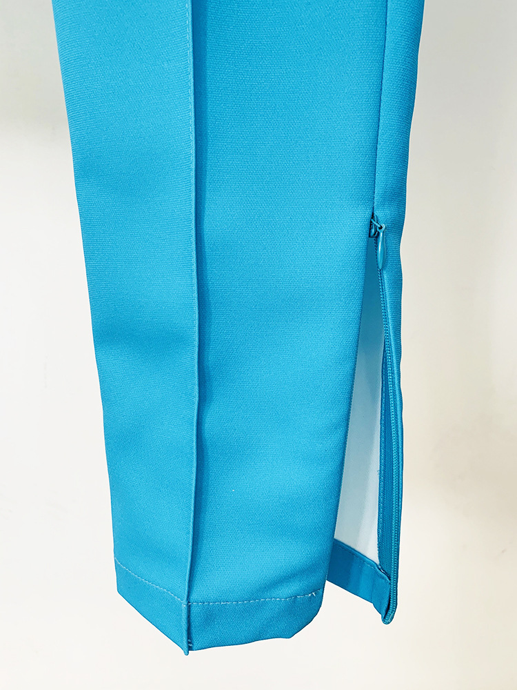 GraceChic Disponibile nel 2025 Nuovo Completo Due Pezzi con Pantaloni Slim a Un Bottone e Motivo Color Block per Celebrità Europee e Americane_voghion.com