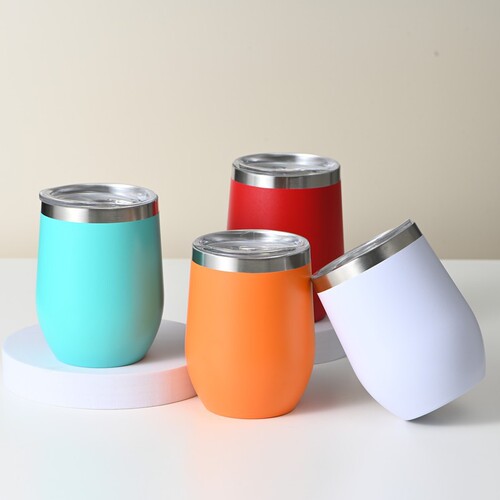 12oz Swig Eggshell Cup Double Layer 304 Stainless Steel Red Wine Glass Vacuum U-Shaped Egg Cup Large Belly Insulated Cup