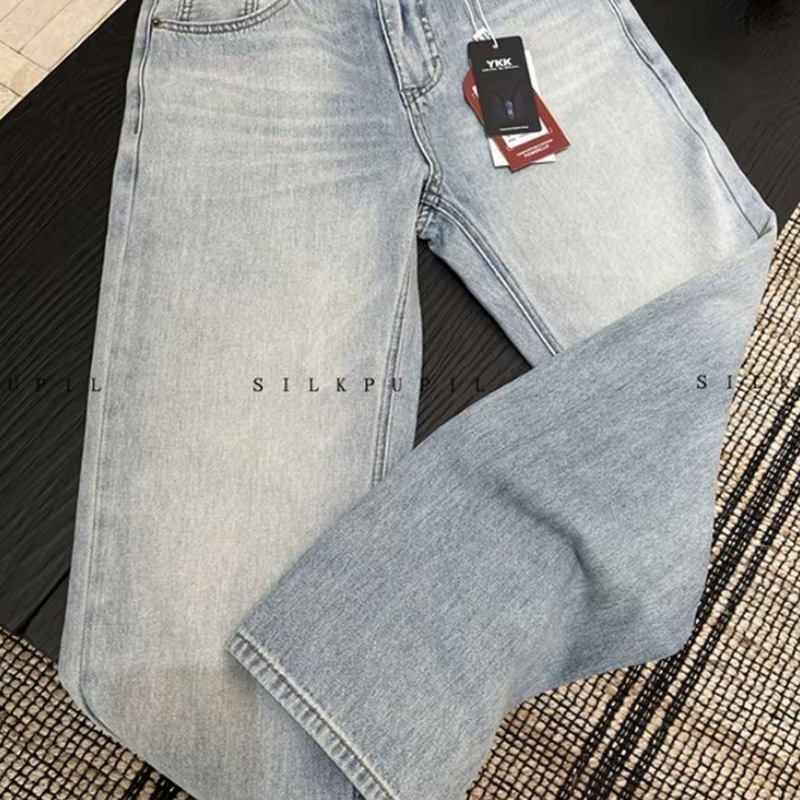 Xiazhichuan Summer Thin Lyocell Cotton Refreshing and Breathable Men's Old Money Casual Straight Loose Denim Trousers Xiazhichuan Summer Thin Lyocell Cotton Refreshing and Breathable Men's Old Money Casual Straight Loose Denim Trousers