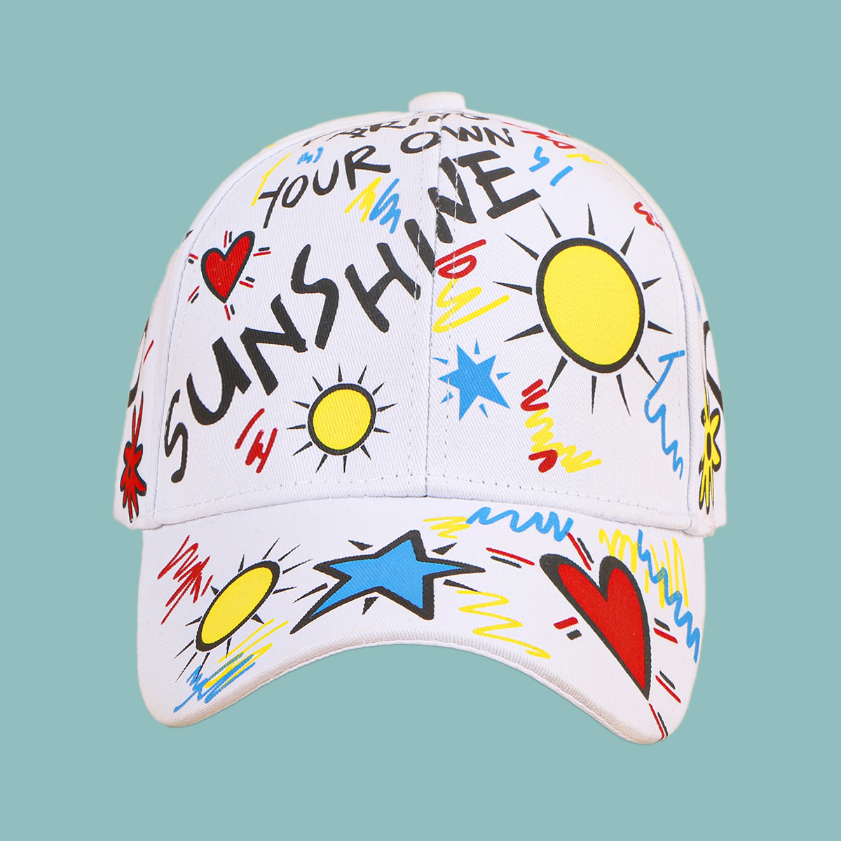 Casquette De Baseball À Larges Bords De Style Coréen Avec Motif Coeur Soleil display picture 7