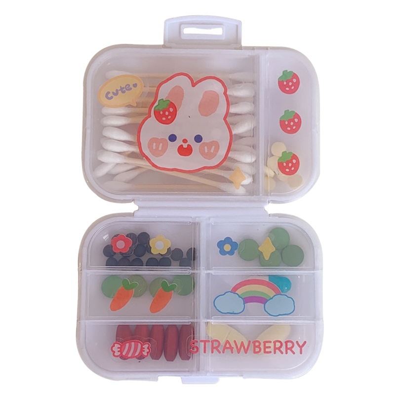 Caja de píldora separada del hogar portátil viaje de negocios Mini caja pequeña caja de almacenamiento caja de píldora transparente caja de almacenamiento Linda
