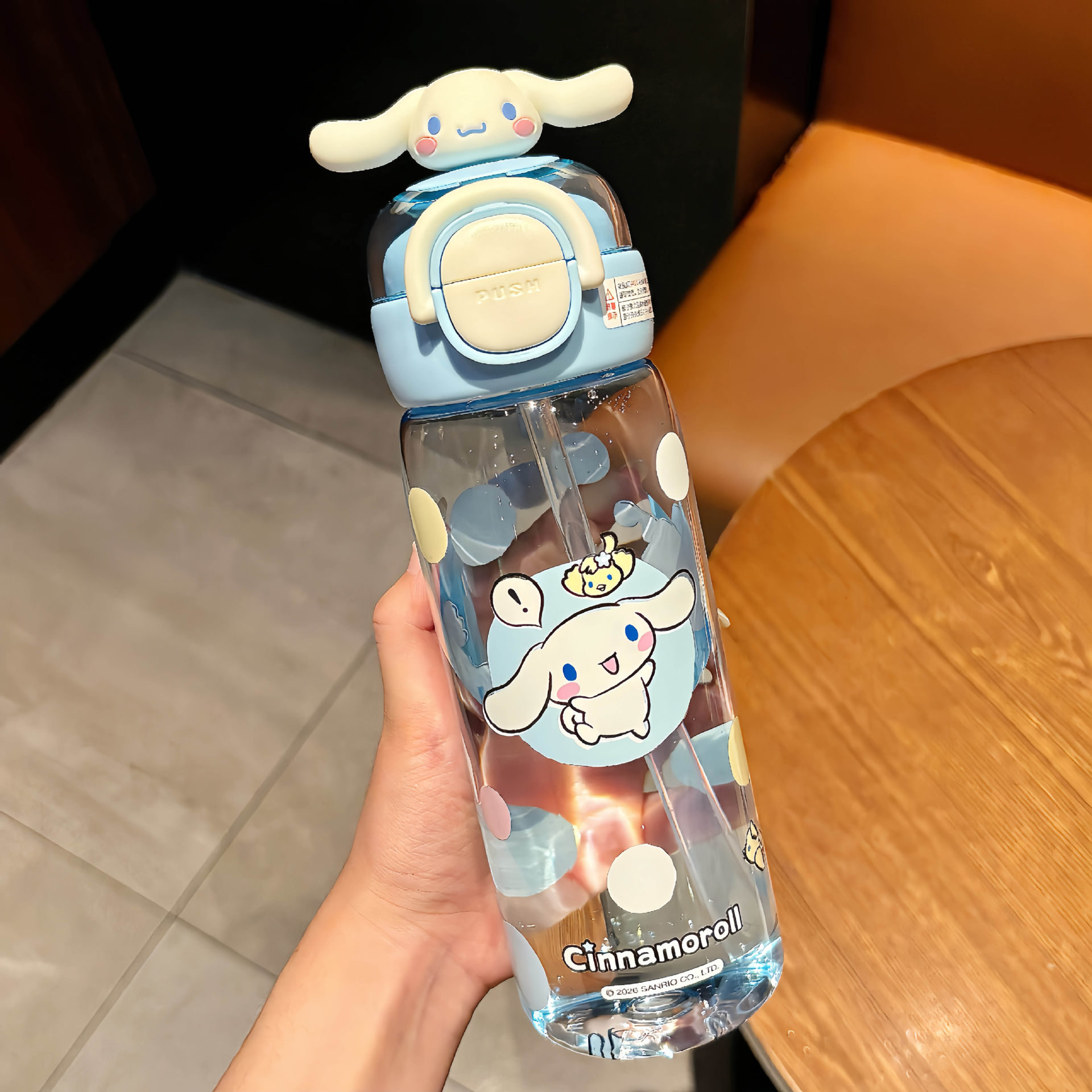 Sanrio 2026 nuevo lindo niño doble bebida taza de paja de alto valor facial para niñas taza de plástico especial para la escuela