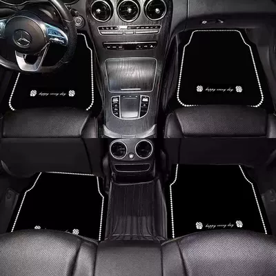 Universal Foot Pad — General Car Floor Mats, Main Driver's - simple-little-flower-four-piece-set-for-the-whole-car-front-single-piece-floor-mat-5065cm
