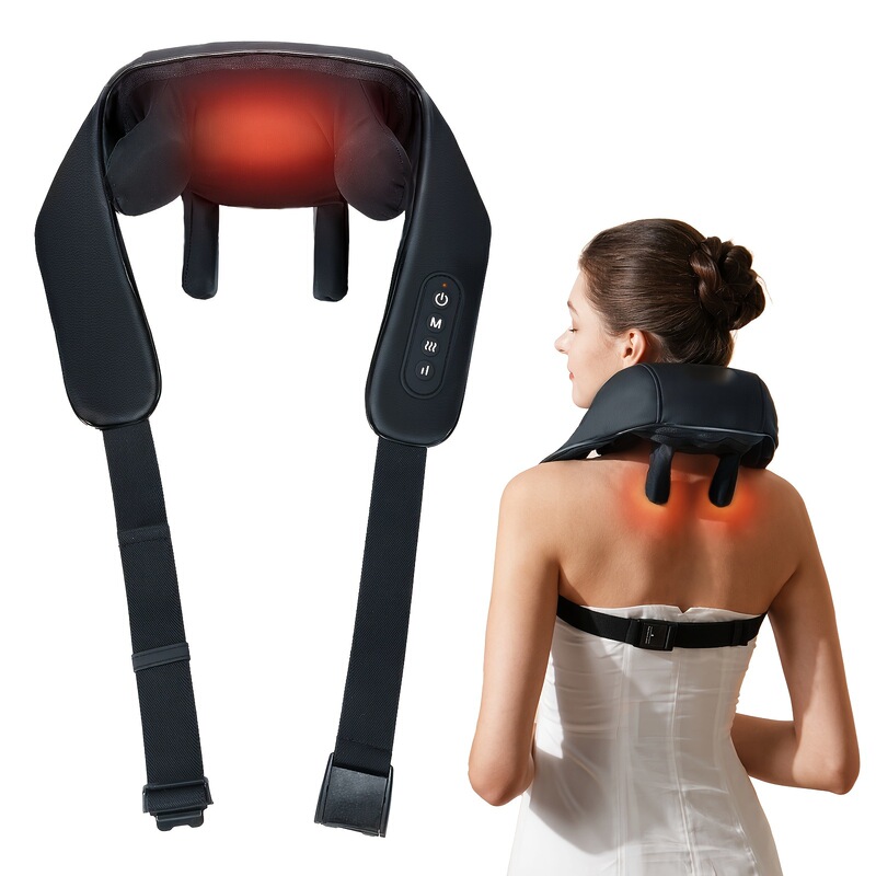 2025新款跨境1件4D按摩器带加热功能颈部按摩器全身按摩器|undefined