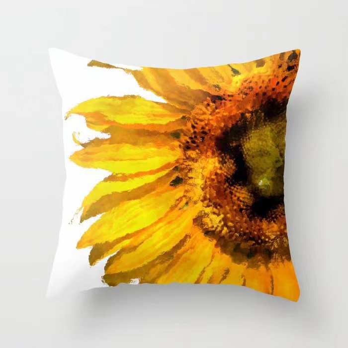 Girasol amarillo girasol funda de almohada Nordic casa estilo melocotón piel sofá del coche cojín cubierta image 8