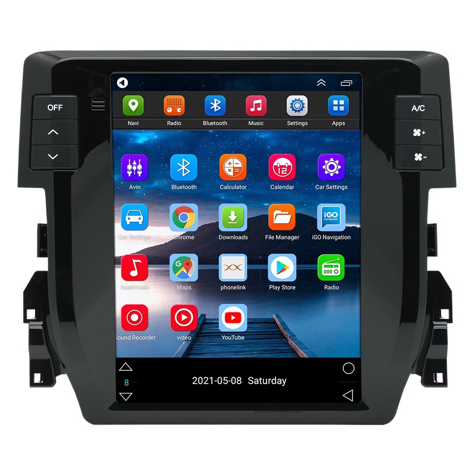 Aplicable a la navegación del coche de 16-21 Honda Civic 9.7-inch coche de Android del control central de la pantalla vertical