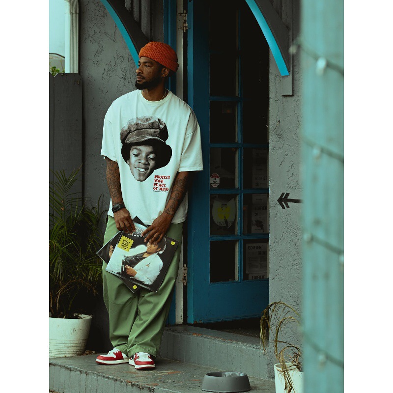 Michael Jackson Michael Jackson Childhood Photo American Short-Sleeved T-Shirt Heavy Loose Small Neckline