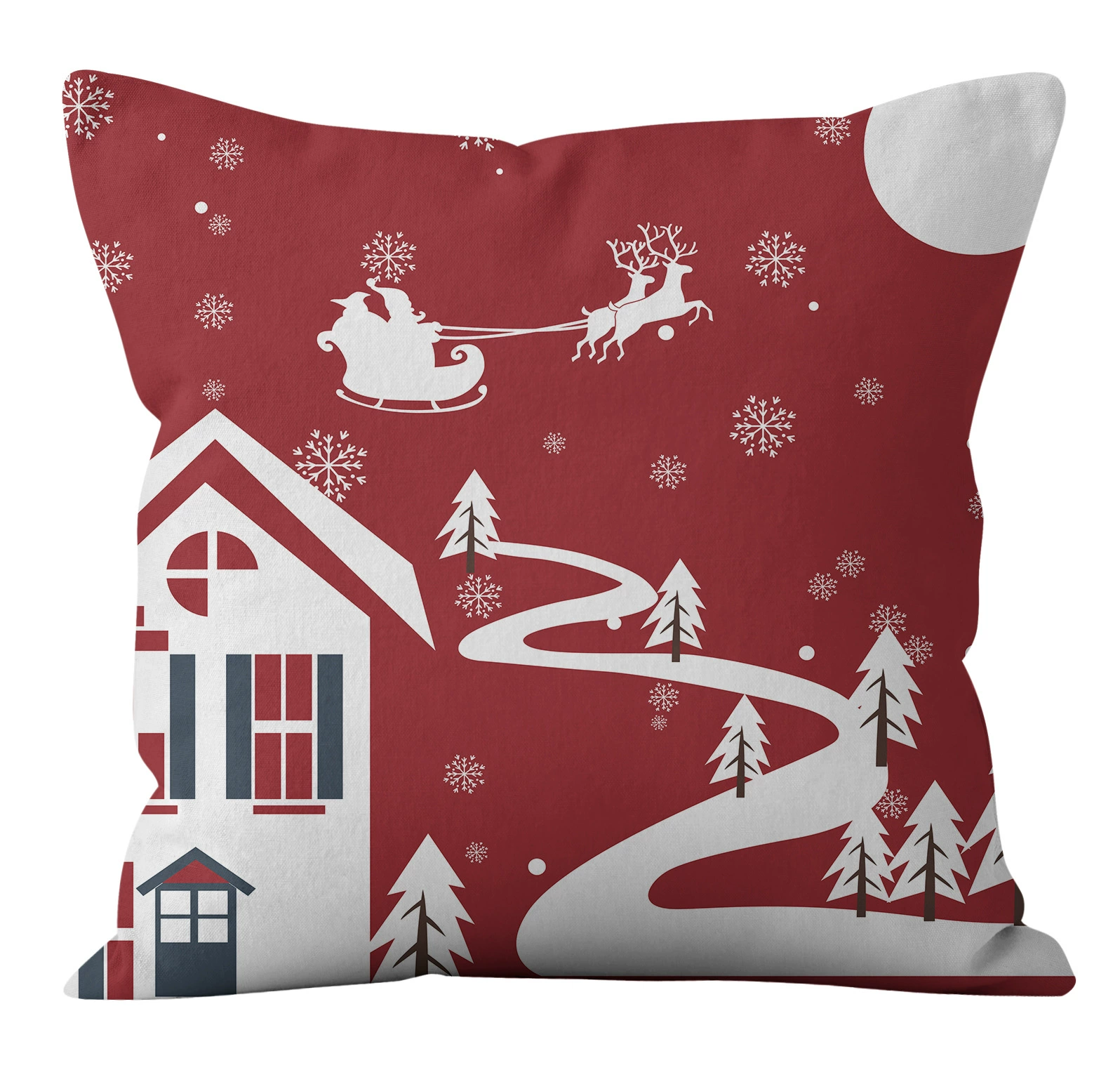 [亚马逊新款家居圣诞抱枕套红色麋鹿字母抱枕套RED TARTAN PILLOW]