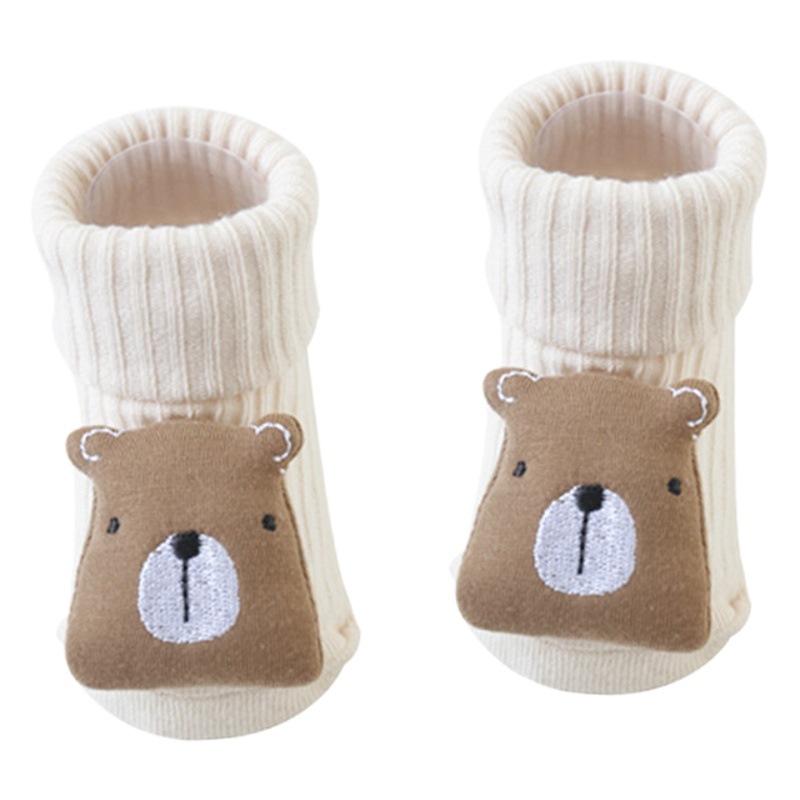 23 Nueva muñeca de dibujos animados tridimensional recién nacido calcetines de bebé dispensación antideslizante boca suelta calcetines de bebé calcetines de piso de los niños