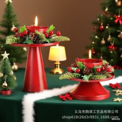 跨境外贸欧美铁艺餐桌圣诞节婚庆亚马逊蜡烛台家居摆件香薰蜡烛座