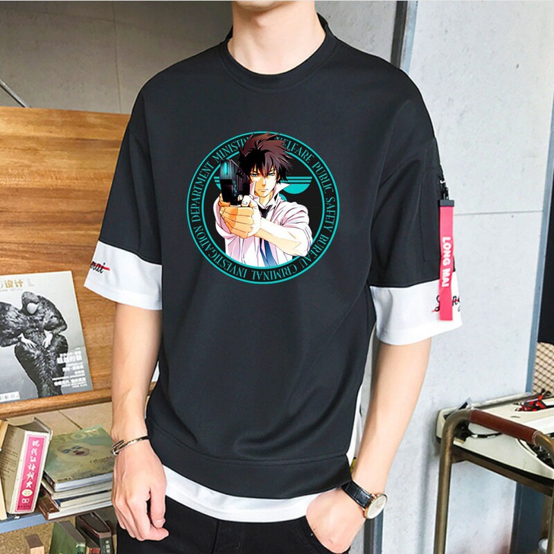 Cross-Border Anime Psycho-Pass Cartoon Short-Sleeve Youth Casual Short-Sleeve Unisex T-Shirt Dropshipping