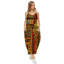 星期五服饰2023跨境新款非洲民族风周边3D欧美时尚女士吊带长裙